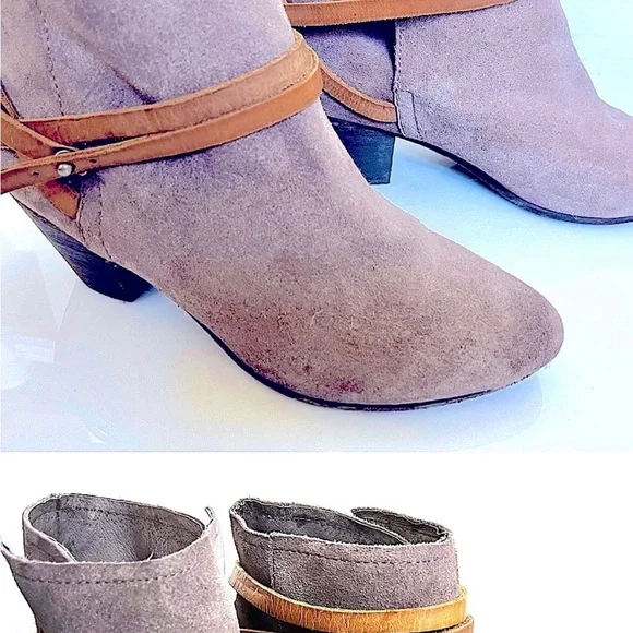 Golden Goose Suede Ankle Boots with Brown Straps - Picture 9 of 9